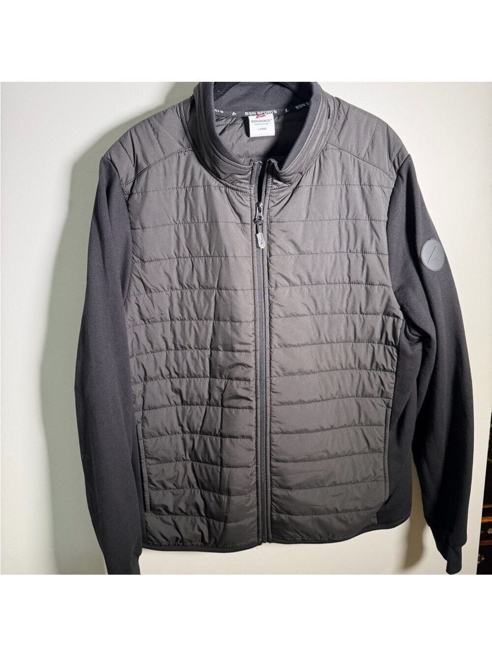 Men's Black Quilted Hybrid Jacket